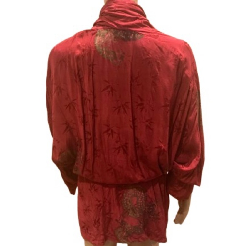 Coriander Bali Silk-Feel Rayon Dragon Robe - One Size - Picture 7 of 7